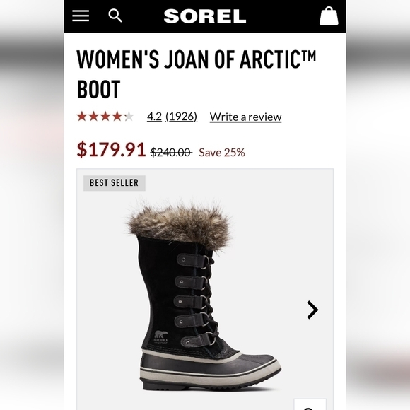 Sorel Joan of Arctic Boots Style# NL1540 Women's Size 6 Insulated Waterproof - Picture 10 of 10